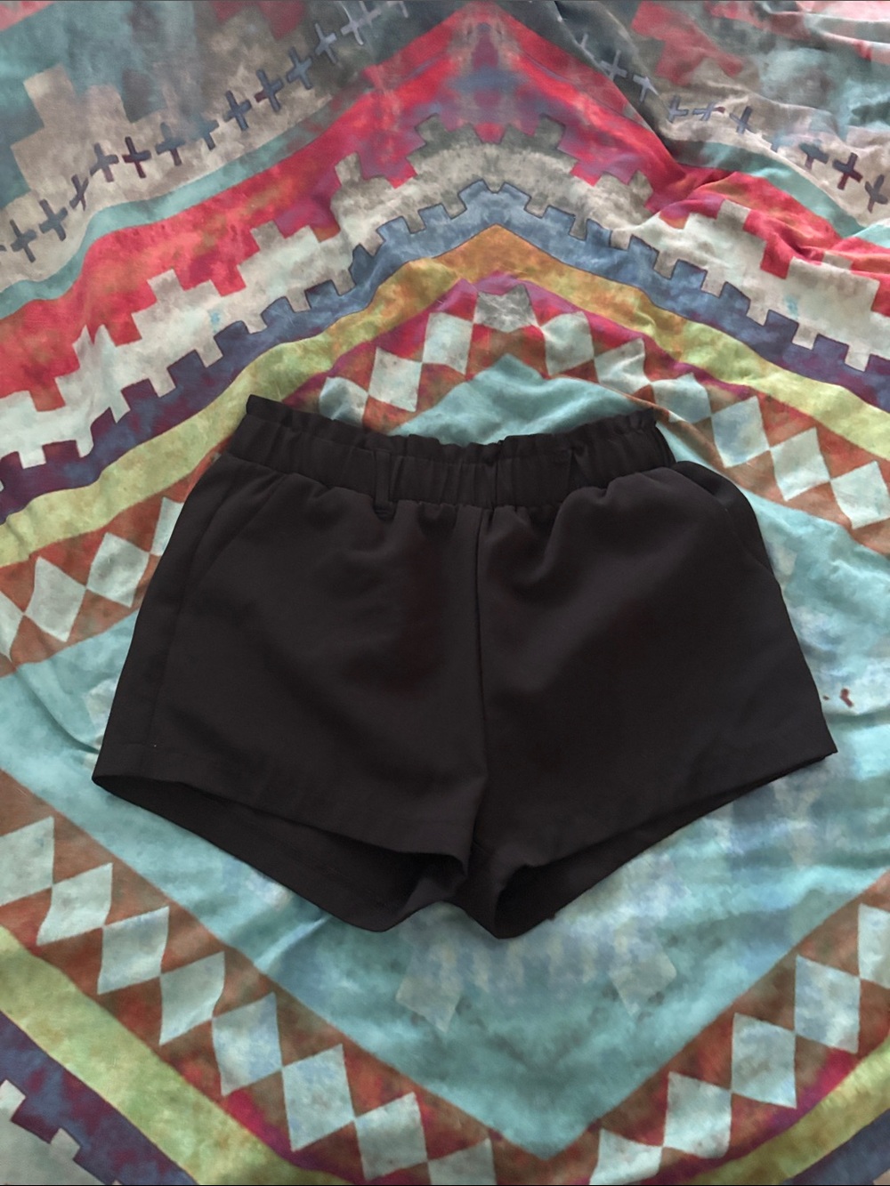 Revamped Black Shorts with Elastic Waistband